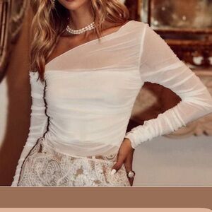 Elegant White Off-Shoulder Top